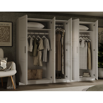 100% Solid Wood Swedesboro 5-Door Wardrobe