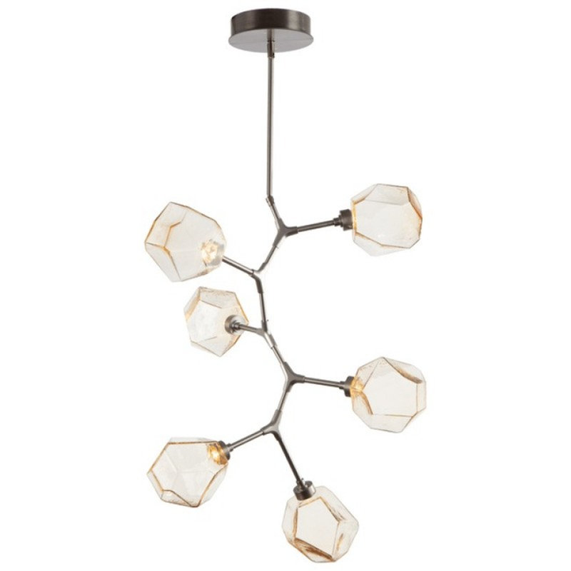 Lustre vertical à intensité variable, Transparent, H 26 po x l 28 po x P 28 po, Nickel mat