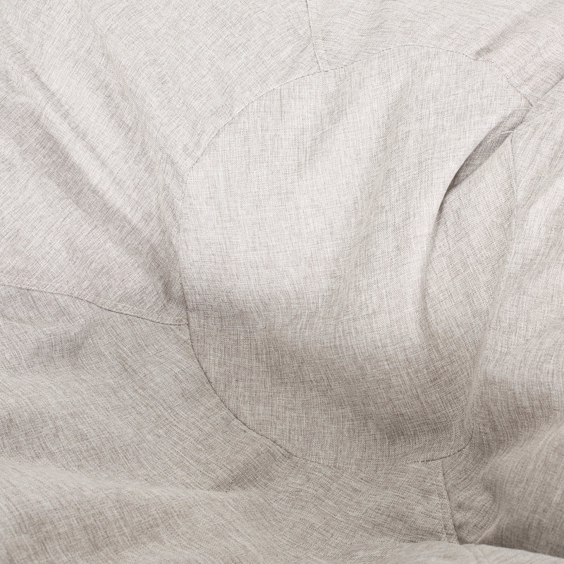 Fauteuil à billes rond Maxi en tissu bicolore et similicuir de 5 pieds gris clair et brun café