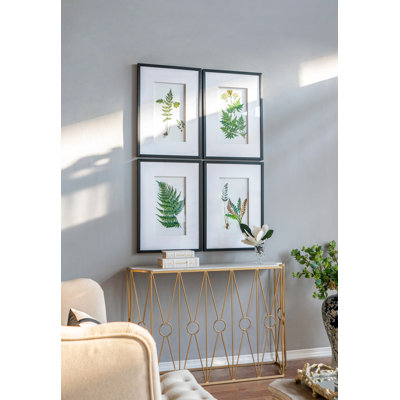 Set Of 4 Botanical Black And White Fern Wall Art , Wall Decor For Living Room Dining Room  Entryway, 20" X 28"