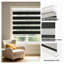Rideaux zébrés sans fil à double couche sans arrêt jour et nuit intimité et transparente Installation sans tracas, noir l 70 po x H 75 po-327072935-327072938