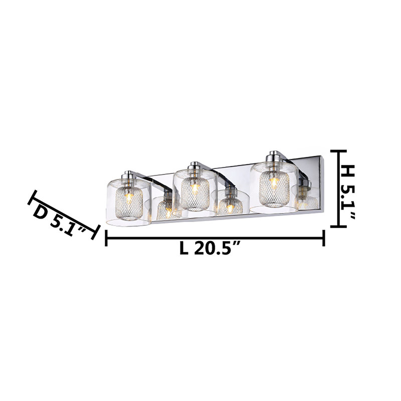 Heinzer Modern 3 Light Crystal Vanity Light