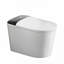 Toilettes intelligentes en céramique blanche et noire de 68,5 cm (27 pouces) avec bidet intégré, siège chauffant, chasse d'eau automatique et séchoir.
