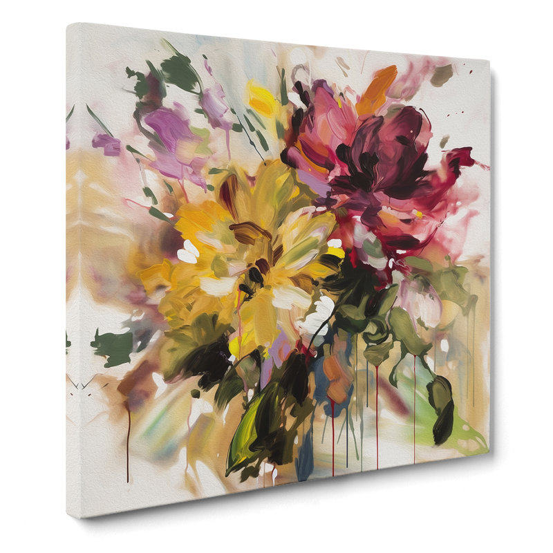 Floral Gestural No.3 - Wrapped Canvas, 50cm H x 50cm W x 3cm D
