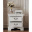 Table de chevet en bois classique, 2 tiroirs de rangement, L 22 po, bois massif-132976458