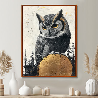 Gilia  Owl Into Onyx Stone Forest Landscape I - Owl Wall Art