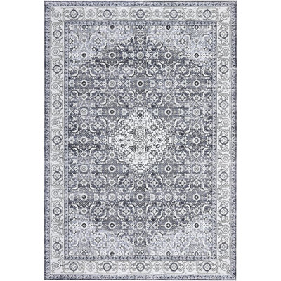 Washable 4x6 Area Rugs for Living Room - Rug Bedroom Rug-Carpet, Neutral Moody Vintage, Traditional Dining Room Rugs, Soft Comfortable, Non-Slip, Red