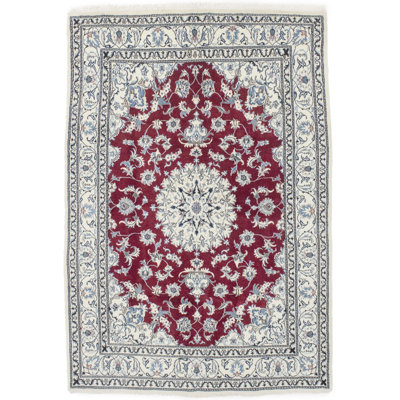 One-of-a-Kind 7'9 X 5'3 2000s Wool Area Rug in Red