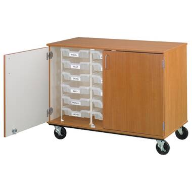 Mobile Storage Cabinet with Bins