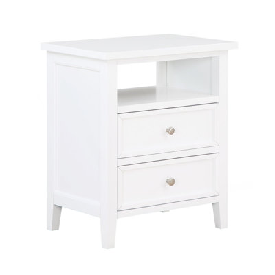 Table de chevet 2 tiroirs Weston White