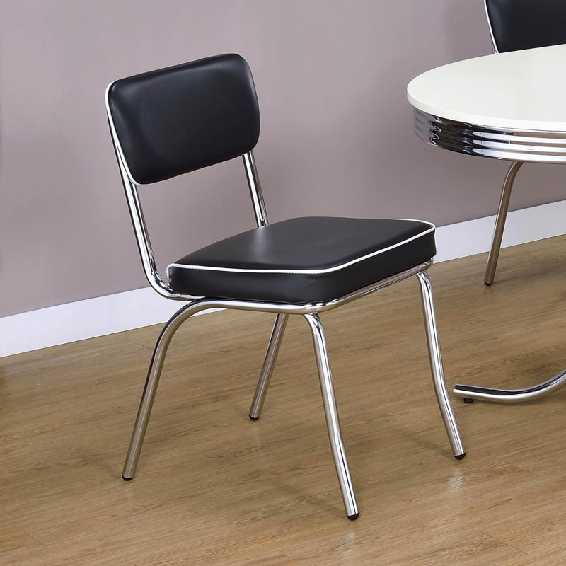 Chaises d'appoint rembourrées (ensemble de 2), Black, Black, Black