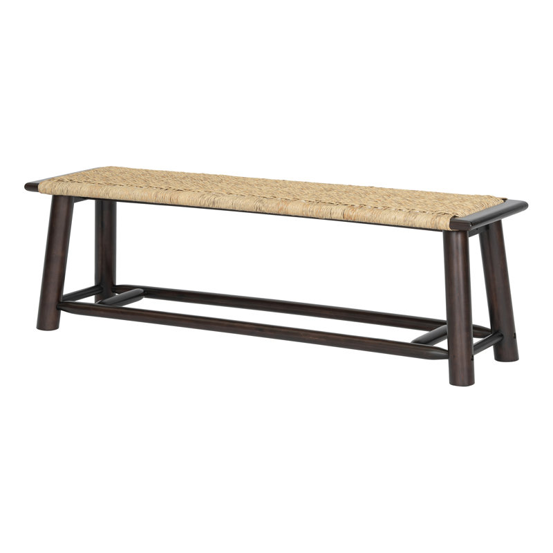 - Style 59 Inch Solid Wood Bench, Walnut Finish, Fits Snugly In Compact Apartments Withstands Mild Weather, Walnut