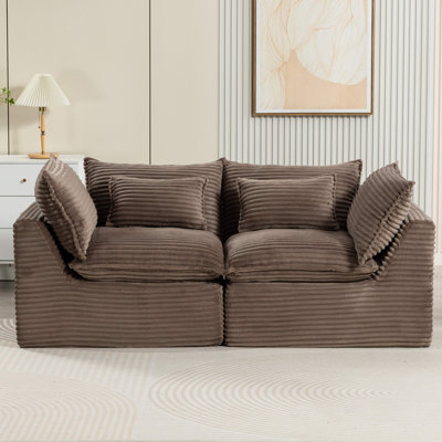Boneless 74.8" Wide Comfy Cloud Couch Loveseat Sofa