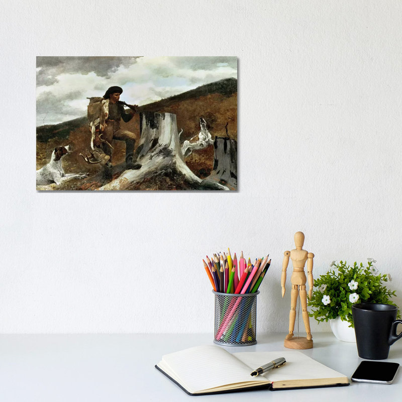 The Hunter and his Dogs, 1891 by Winslow Homer - 1 Piece Wall Art on Canvas, 20.32 cm H x 30.48 cm W, Canvas