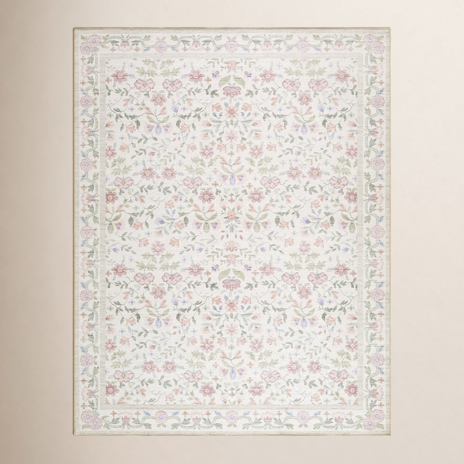 Myla Machine Washable Floral Area Rug, Rectangle 8'10" x 12'