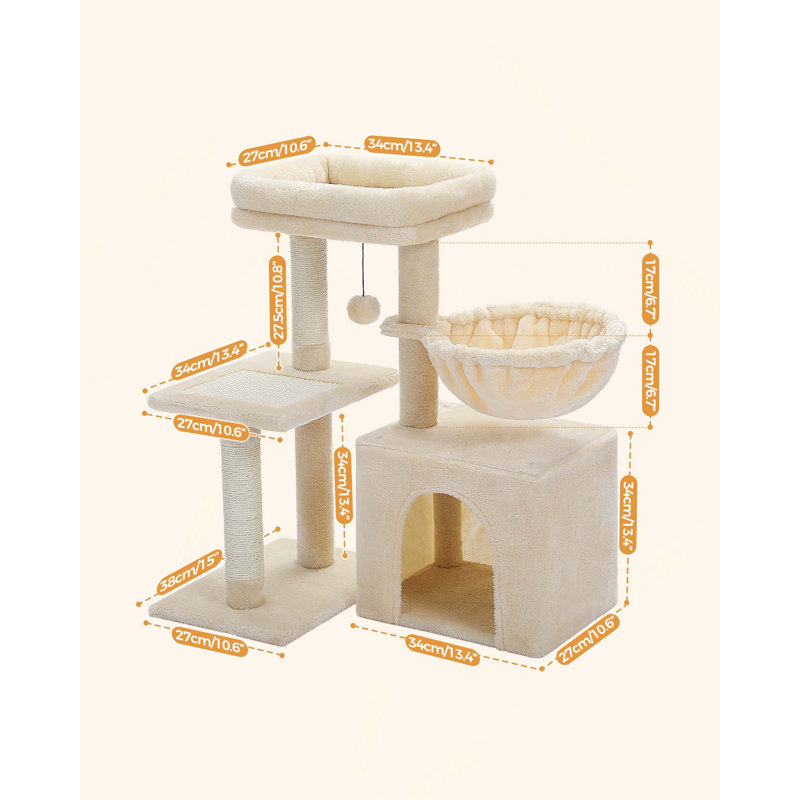 Tour pour chat 28,5 po de hauteur, Beige