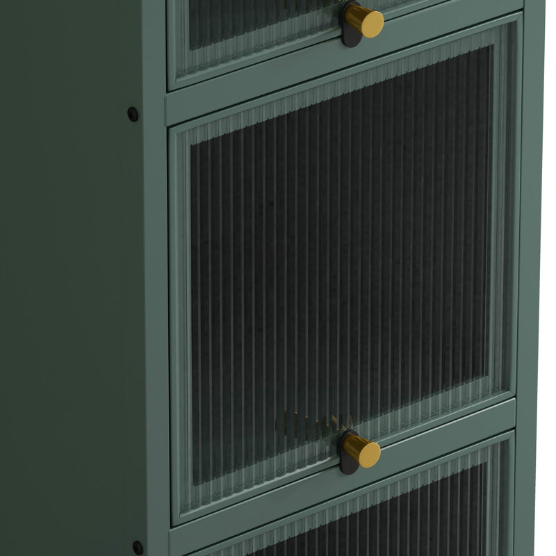 Modern Cabinet with Featuring Storage, Dark Green