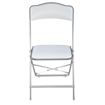 Seated In Style Fritz Style Folding Chair With Vinyl Padded Seats, Silver, Elegant & Comfortable Seating