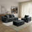 Boneless Oversized 108" Boneless Sectional Sofa, Modular Couch with Reversible Chaise & Ottoman for Flexible Living Room-1785683356-1785635893