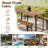 70 In. Walnut Rectangle Wood Picnic Table Iron Fram With Bench Seats 6 People-1499685139