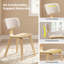 Ensemble de 2 chaises de salle à manger avec siège ergonomique rembourré en velours Teddy pour cuisine beige et naturel-1834170980-1834170981