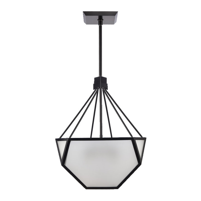 3-Light 21" Architectural Glass Chandelier