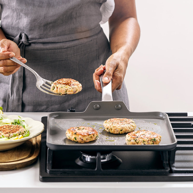 GreenPan Chatham Healthy Ceramic Nonstick 11" Square Griddle, Gray