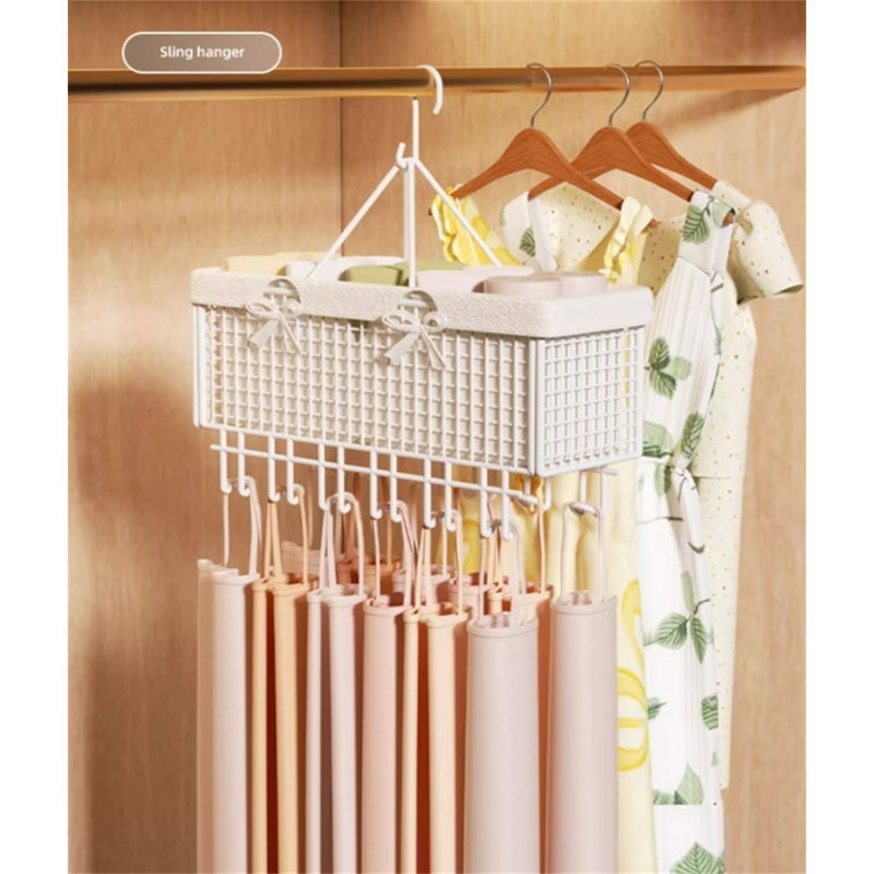 Cintre multifonctionnel avec panier intégré, 3
