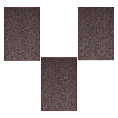 Ensemble de tapis intérieur / extérieur en nylon touffeté à la machine géométrique bourgogne