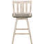 Chaises à hauteur de comptoir en bois d'hévéa massif blanc et gris - 2 chaises rotatives à 360 degrés, gris, aspect rustique avec décoration pivotante et à dossier à lattes verticales