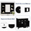 Élégant meuble-lavabo de salle de bain 36 po, armoire à miroir noire avec lavabo, 2 portes et tiroirs, décoration élégante et élégante
