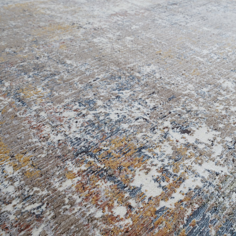 Tapis abstrait taupe de la collection Aldridge, 5'3 x 7'6