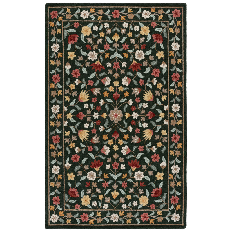 Chelsea Hand Tufted Wool; Cotton Floral Indoor Rug, 9'-0" x 12'-0" Rectangle