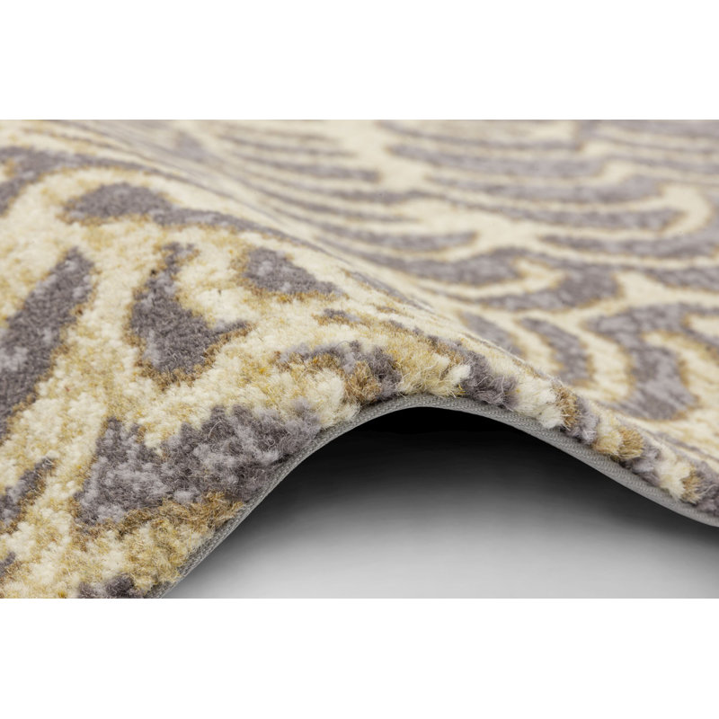 Koi Machine Woven Grey Indoor Rug, Rectangle 133 x 180cm