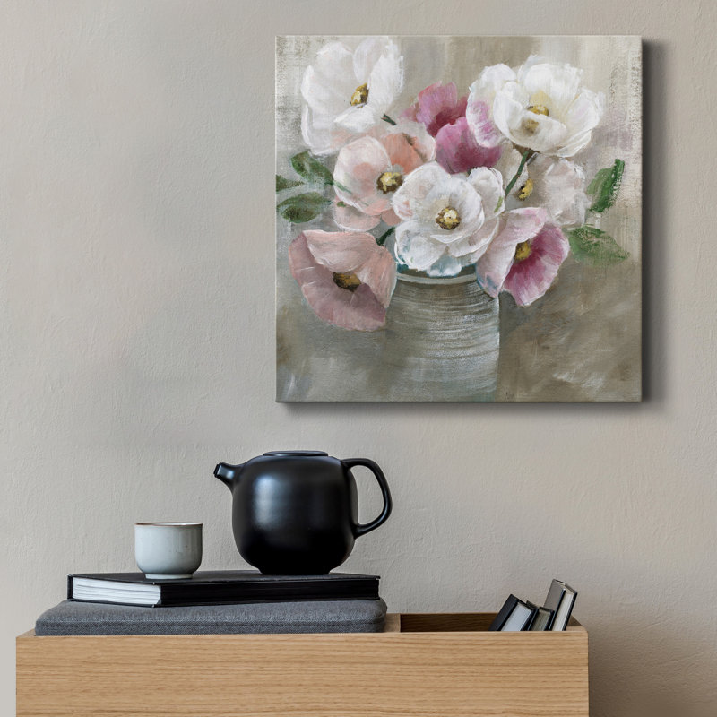 Blooming and Blush - Reproduction d'art sur toile tendue, H 10 po x l 10 po x P 1,5 po