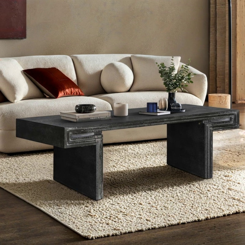 Table basse American Vintage, Noir antique