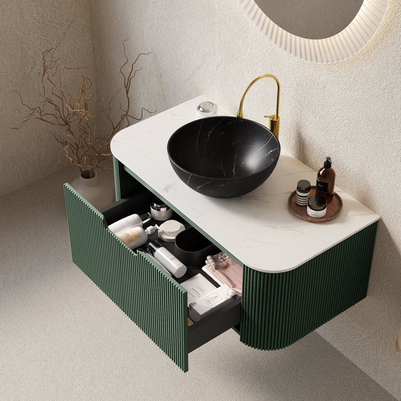 Meuble-lavabo moderne (avec meuble-lavabo et lavabo) avec rangement 36 po