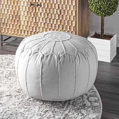 Faux Leather Pouf