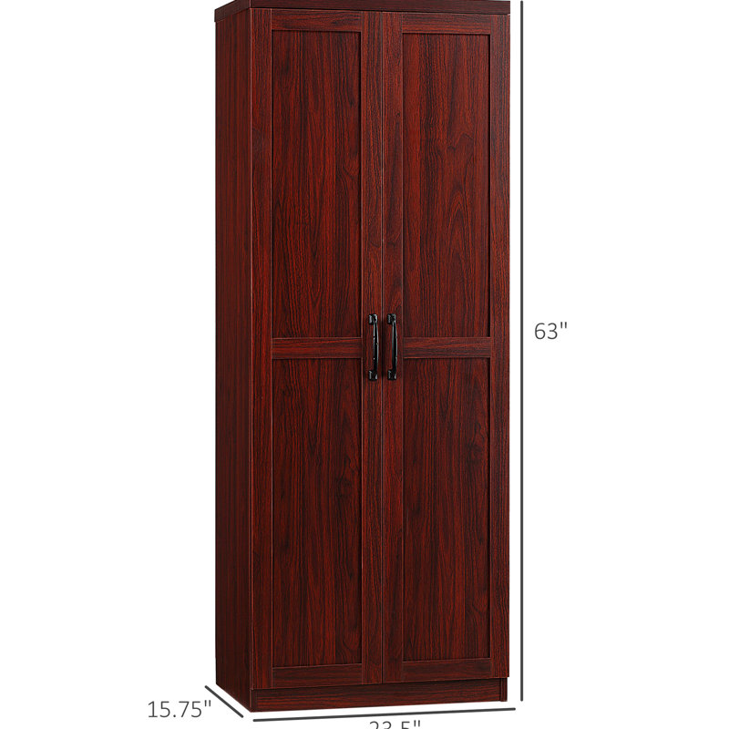 Garde-manger de 63 po à 2 portes pour la chambre à coucher, 5 tablettes et 2 tablettes réglables, espaces de salle à manger avec armoires colorées, avec tablettes fonctionnelles