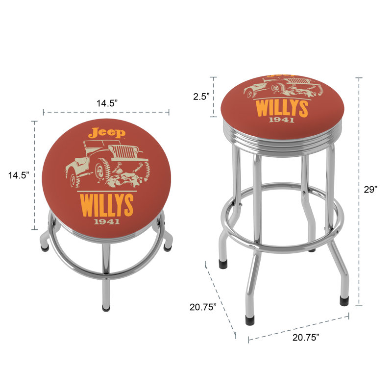 Swivel Upholstered Counter Stool with Metal Frame