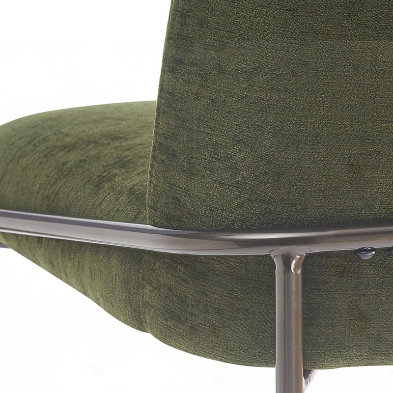Ensemble de 2 tabourets de bar rembourrés d'intérieur en métal, Vert