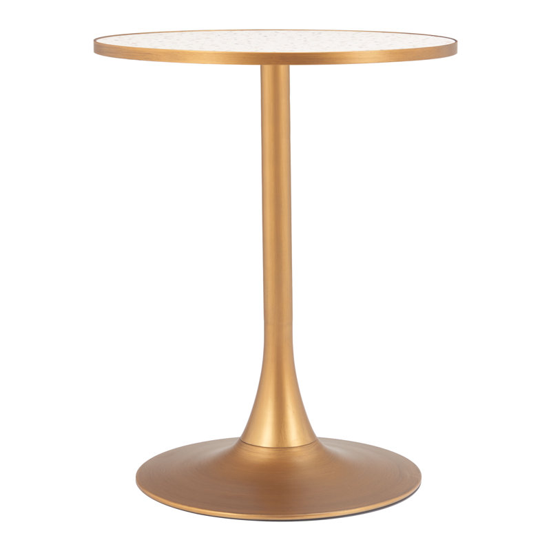 Table de bistro Bite, Doré, Beige