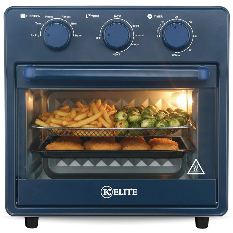 Friteuse à air mécanique avec fenêtre de visualisation de 16 pte Kitchen Elite, bleu