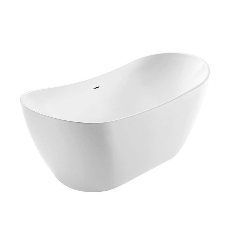 Philo 71 Inch Acrylic Double Slipper Freestanding Tub, 71", Polished Nickel