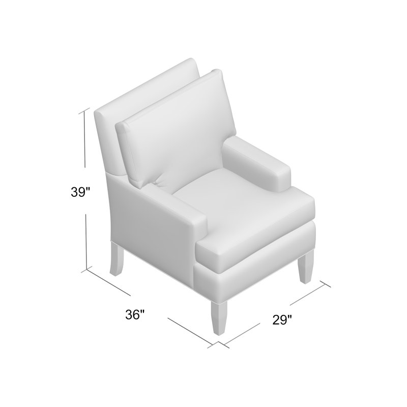 Fauteuil Huntington, Bleu Mcgivern / jaune, Brun, H 39 po x l 29 po x P 36 po