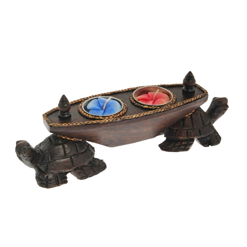 6'' H Wood Tabletop Candlestick