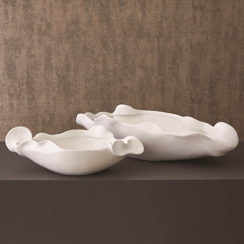 Free Form Bowl-Matte White, 7" H x 21" W x 9" D