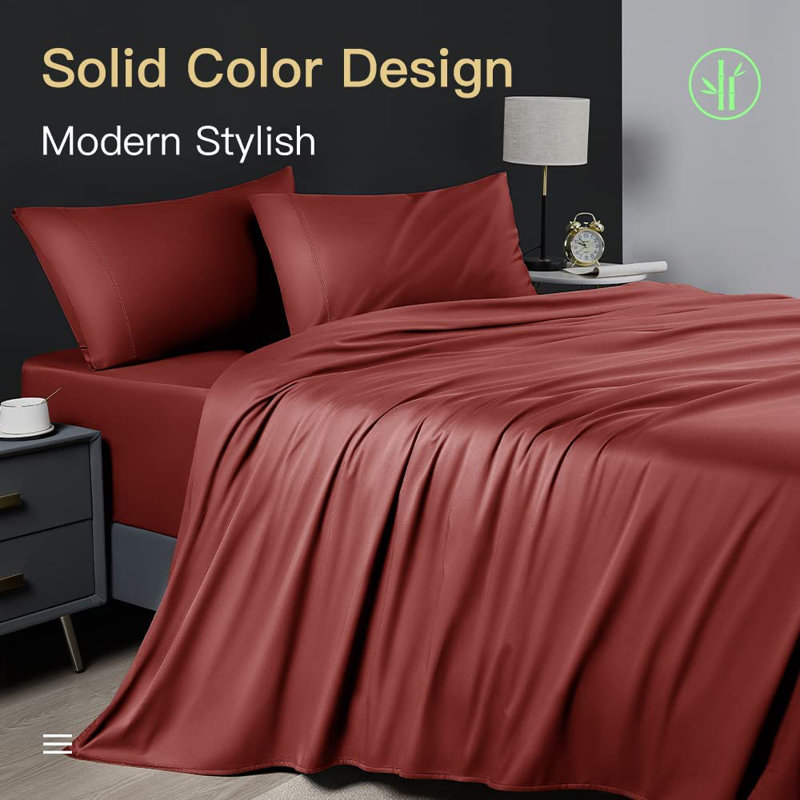 Andrick Silk Sheet Set, Burgundy