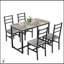 Ensemble de table de salle à manger de style campagnard Mid-Century 5 pièces avec 4 chaises ergonomiques pour des repas confortables et élégants-1237291346-1237291359