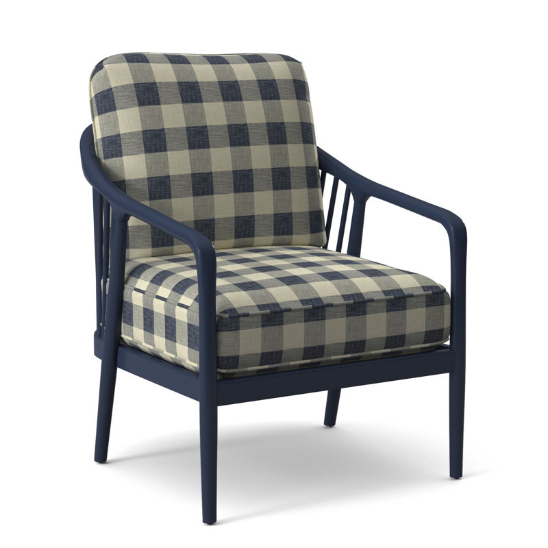 Guinevere Armchair, Sea Glass, Blue Buffalo Check; 0120-61